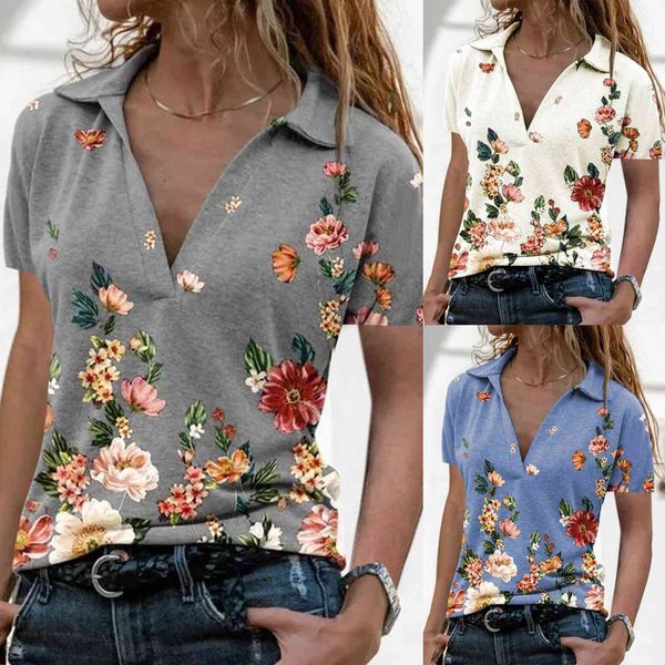 fashion floral print blouse shirt loose v-neck tee summer casual ladies female women short sleeve blusas pullover x0521, White
fashion floral print blouse shirt loose v-neck tee summer casual ladies female women short sleeve blusas pullover x0521, White