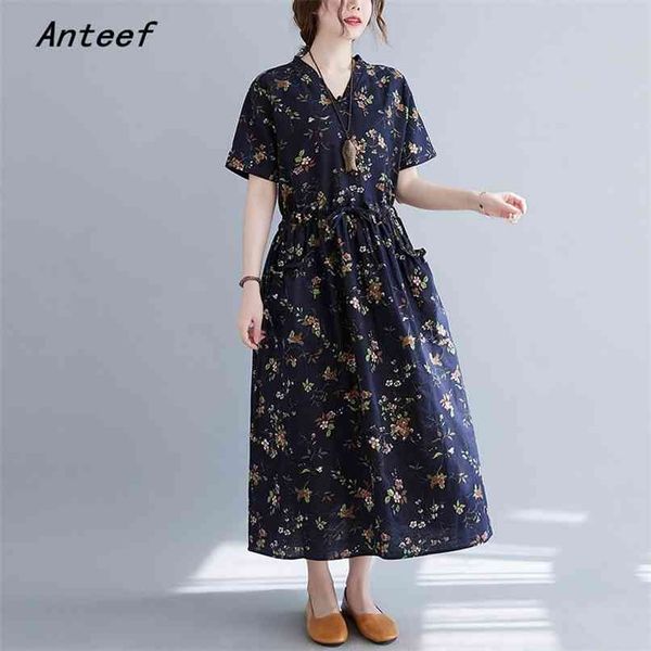 short sleeve plus size cotton linen vintage floral dresses for women casual loose long summer sun dress elegant clothes 210517, Black;gray
short sleeve plus size cotton linen vintage floral dresses for women casual loose long summer sun dress elegant clothes 210517, Black;gray