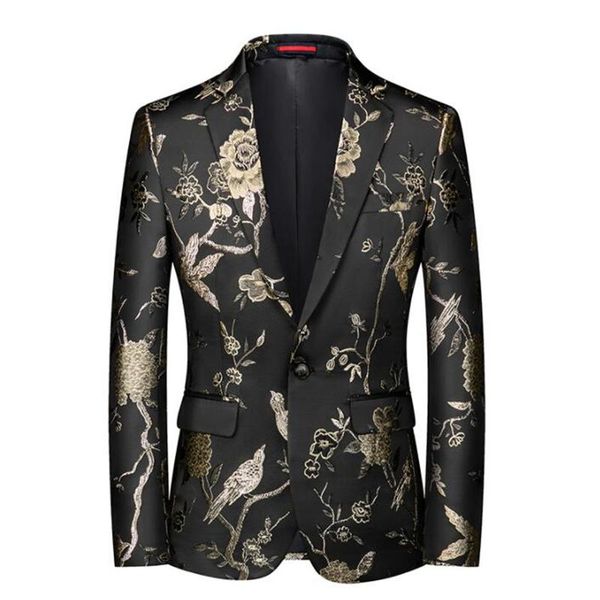 men's suits & blazers embroidery flower suit personalized night show host performance clothes gold thread large size party dress jacket, White;black
men's suits & blazers embroidery flower suit personalized night show host performance clothes gold thread large size party dress jacket, White;black