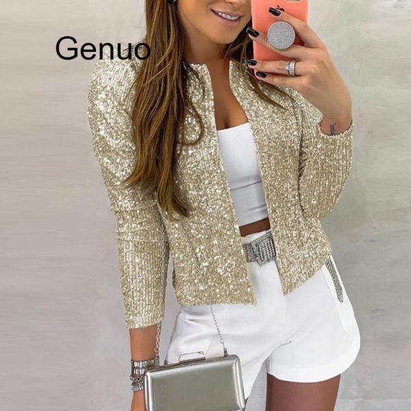 women's jackets women jacket sequined bling glitter coat female open front stand collar long sleeve cool party clubwear, Black;brown
women's jackets women jacket sequined bling glitter coat female open front stand collar long sleeve cool party clubwear, Black;brown