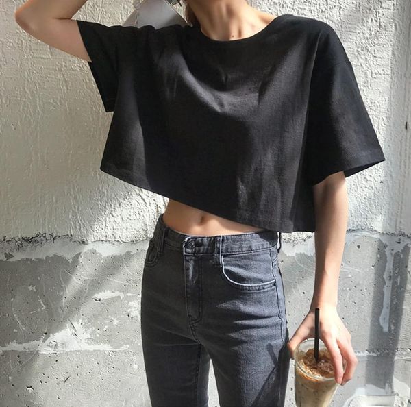 superaen summer cotton solid o neck short loose high waist jacket woman tshirts women's t-shirt, White
superaen summer cotton solid o neck short loose high waist jacket woman tshirts women's t-shirt, White
