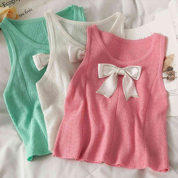 diamond-studded bow tie round neck sleeveless small vest women's summer slim short crop trendy 210507, White
diamond-studded bow tie round neck sleeveless small vest women's summer slim short crop trendy 210507, White