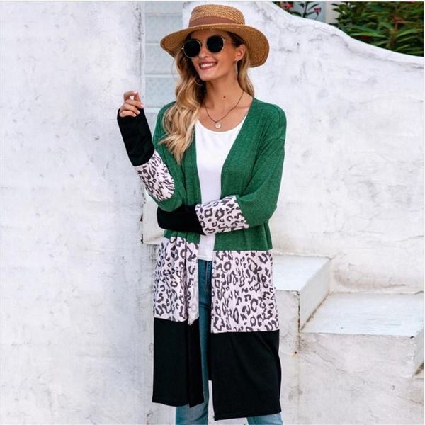 lady leopard color printed stitching knitwear long sleeves loose casual sweater coats female open front outwear with pocket women's jac, Black;brown
lady leopard color printed stitching knitwear long sleeves loose casual sweater coats female open front outwear with pocket women's jac, Black;brown