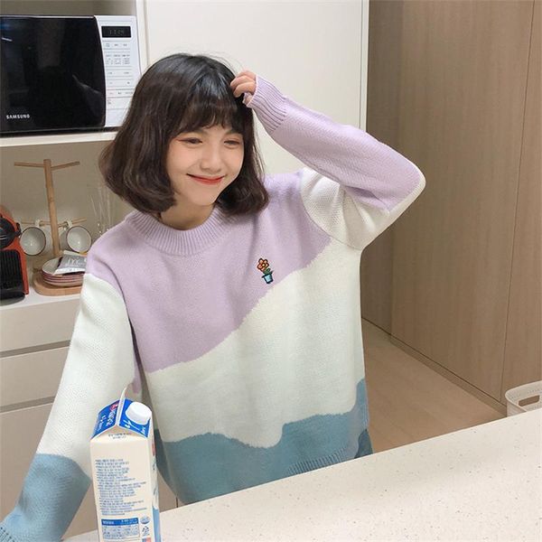 women's sweaters casual loose flower matching lazy sweater japanese ulzzang vintage female korean harajuku clothing for women, White;black
women's sweaters casual loose flower matching lazy sweater japanese ulzzang vintage female korean harajuku clothing for women, White;black