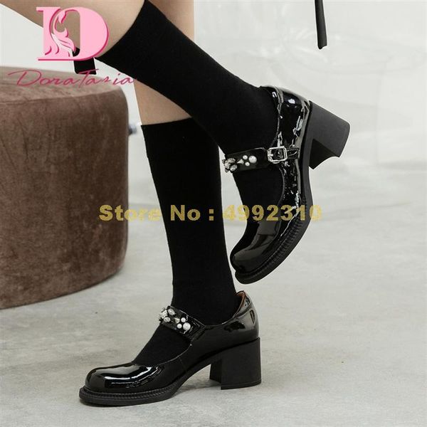 dress shoes luxury fashion female genuine leather pumps platform chunky high heels rivet women cute lolita, Black
dress shoes luxury fashion female genuine leather pumps platform chunky high heels rivet women cute lolita, Black