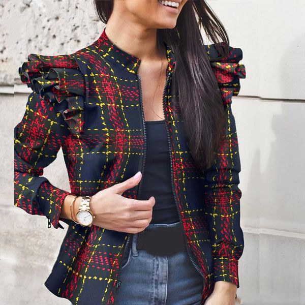polos women autumn slim zipper ruffles camouflage plaid dot print spring short coat woman jacket femme veste outerwear, White
polos women autumn slim zipper ruffles camouflage plaid dot print spring short coat woman jacket femme veste outerwear, White