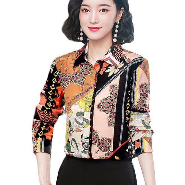 long sleeve vintage print chiffon blouse women shirts korean ol office plus size blouses blusas mujer women's &, White
long sleeve vintage print chiffon blouse women shirts korean ol office plus size blouses blusas mujer women's &, White