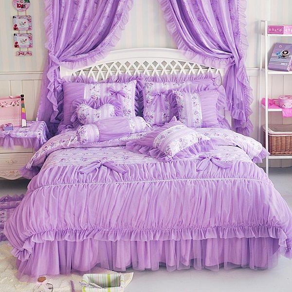 bedding sets pastoral style set luxury princess bedspread purple lace ruffle cotton home duvet cover bed skirt linen pillowcases
bedding sets pastoral style set luxury princess bedspread purple lace ruffle cotton home duvet cover bed skirt linen pillowcases