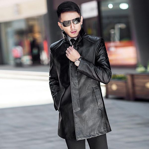 men's trench coats nice spring black motorcycle leather autumn business casual mid long jacket outwear men windbreaker, Tan;black
men's trench coats nice spring black motorcycle leather autumn business casual mid long jacket outwear men windbreaker, Tan;black