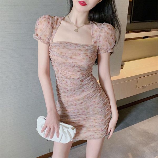 korea floral short dress women summer swimwear square puff sleeve slim woman dresses fashion vintage female gown sundress, White;black
korea floral short dress women summer swimwear square puff sleeve slim woman dresses fashion vintage female gown sundress, White;black