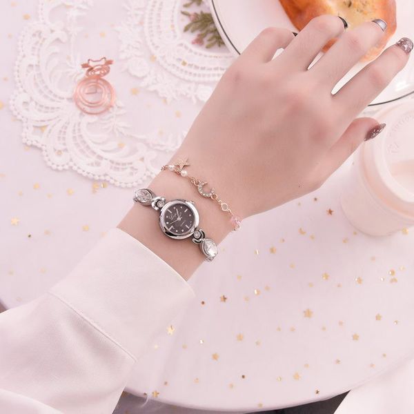 women luxury watch with bracelet suit fashion small exquisite european style beauty leisure wristwatches, Slivery;brown
women luxury watch with bracelet suit fashion small exquisite european style beauty leisure wristwatches, Slivery;brown