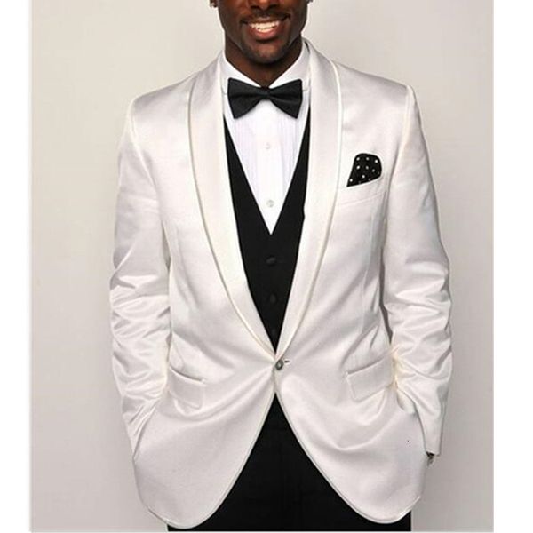 men's suits & blazers african fashion groom tuxdedo for wedding dinner 3 piece slim fit men white jacket black vest with pants k9bu, White;black
men's suits & blazers african fashion groom tuxdedo for wedding dinner 3 piece slim fit men white jacket black vest with pants k9bu, White;black