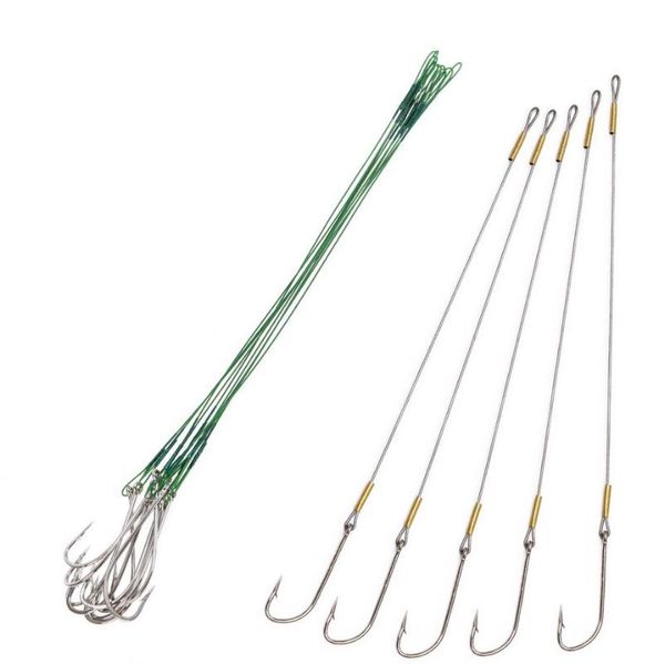 fishing accessories 5/10pcs anti-bite line leashes stainless steel wire leader leash for lead core with hook a34
fishing accessories 5/10pcs anti-bite line leashes stainless steel wire leader leash for lead core with hook a34