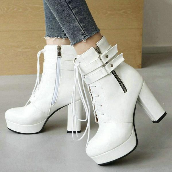 boots 2021 women ankle platform square high heel ladies lace up pu leather zipper round toe women's black white red
boots 2021 women ankle platform square high heel ladies lace up pu leather zipper round toe women's black white red
