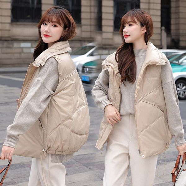 women's vests 2021 vest women wear winter waistcoat stand-up collar down cotton female students loose large size sleeveless jacket, Black;white
women's vests 2021 vest women wear winter waistcoat stand-up collar down cotton female students loose large size sleeveless jacket, Black;white