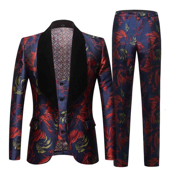 men's suits & blazers male jacquard fantasy with black turtleneck, tight wedding one button, three pieces., White;black
men's suits & blazers male jacquard fantasy with black turtleneck, tight wedding one button, three pieces., White;black