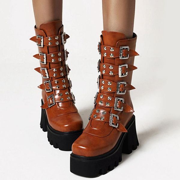 fashion cool gothic style rivets belt buckles punk square heels thick platform motorcycles boots women shoes size 43, Black
fashion cool gothic style rivets belt buckles punk square heels thick platform motorcycles boots women shoes size 43, Black