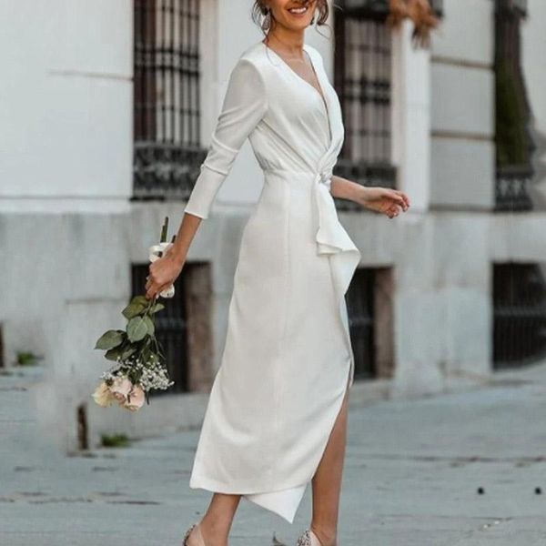 casual dresses women dress twist solid long sleeve v neck wrap slit elegant fashion office party spring autumn, Black;gray
casual dresses women dress twist solid long sleeve v neck wrap slit elegant fashion office party spring autumn, Black;gray