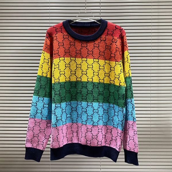 stylish rainbow color sweaters men women couple knitted pullover double letter printed sweater autumn winter warm designer sweatshirts, White;black
stylish rainbow color sweaters men women couple knitted pullover double letter printed sweater autumn winter warm designer sweatshirts, White;black