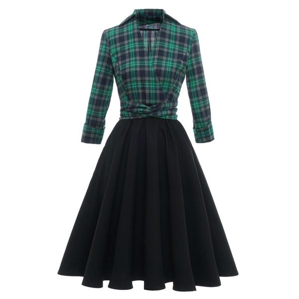 casual dresses shirt a line dress women turn down collar big swing gown autumn plaid print patchwork corset street style robes, Black;gray
casual dresses shirt a line dress women turn down collar big swing gown autumn plaid print patchwork corset street style robes, Black;gray