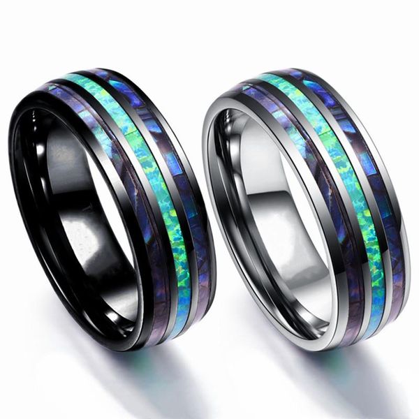 cluster rings fdlk luxury men women 8mm stainless steel ring inlay abalone shell imitation opal wedding band for couples jewelry gifts, Golden;silver
cluster rings fdlk luxury men women 8mm stainless steel ring inlay abalone shell imitation opal wedding band for couples jewelry gifts, Golden;silver