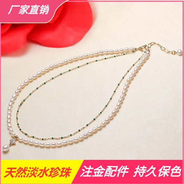 pearl clover chain fresh water pearl neck girls double creative jewelry, Black
pearl clover chain fresh water pearl neck girls double creative jewelry, Black