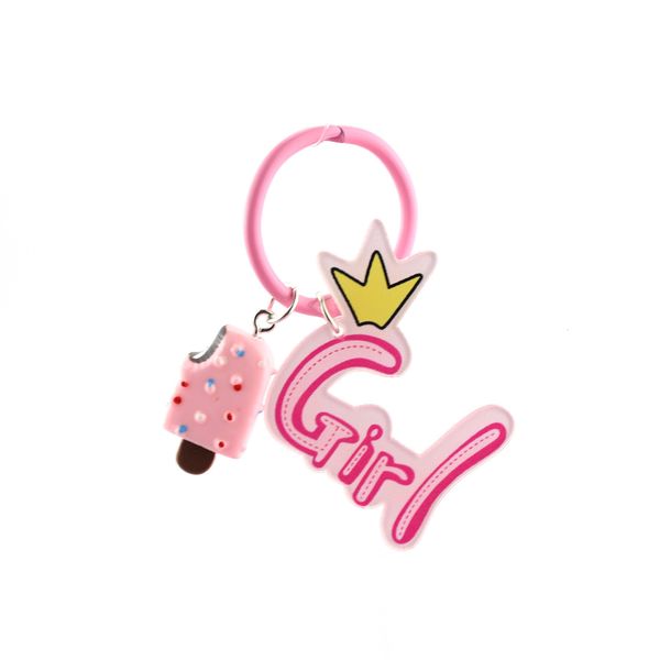 keyring keychain chao brand zhaocai cat key chain pendant fashion yu little brother sister ice cream lollipop key chain, Silver 
keyring keychain chao brand zhaocai cat key chain pendant fashion yu little brother sister ice cream lollipop key chain, Silver