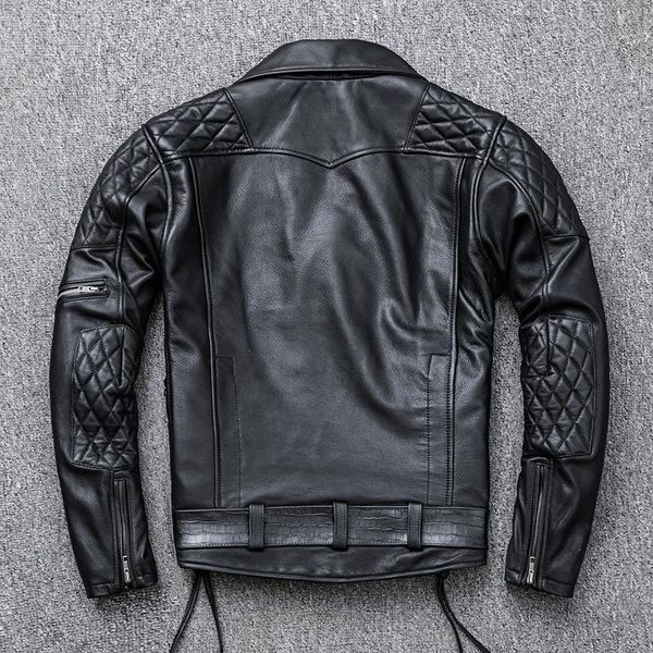 cow leather heavy motorcycle jacket men rivets rock style slim fit moto biker men's diagonal zipper rider coat & faux, Black
cow leather heavy motorcycle jacket men rivets rock style slim fit moto biker men's diagonal zipper rider coat & faux, Black