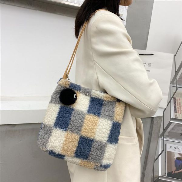 evening bags trendy color plaid handbag fashion large capacity plush tote bag all-match ladies shoulder
evening bags trendy color plaid handbag fashion large capacity plush tote bag all-match ladies shoulder
