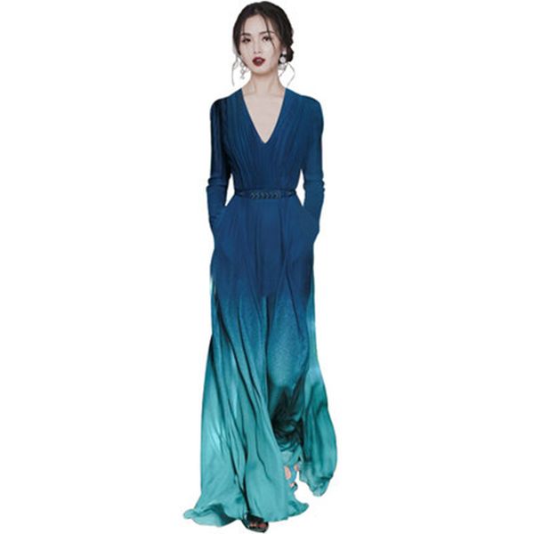casual dresses women's bohemian gradient color long sleeves v neck women summer beach gowns ladies dress npr8, Black;gray
casual dresses women's bohemian gradient color long sleeves v neck women summer beach gowns ladies dress npr8, Black;gray