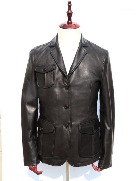 men's leather & faux 2021 litaly genuine smart casual slim fit goat skin three buckles leisure suit men jacket male, Black
men's leather & faux 2021 litaly genuine smart casual slim fit goat skin three buckles leisure suit men jacket male, Black