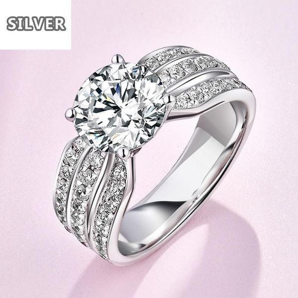 silver ring engagement rings 4 prongs setting 3 row cubic zirconia anel jewelry for women love bague anillos mujer cluster, Golden;silver
silver ring engagement rings 4 prongs setting 3 row cubic zirconia anel jewelry for women love bague anillos mujer cluster, Golden;silver