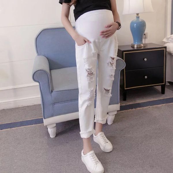 maternity bottoms jeans clothes pregnancy adjustable high waist denim pants spring summer ripped hole for pregnant women trousers, White
maternity bottoms jeans clothes pregnancy adjustable high waist denim pants spring summer ripped hole for pregnant women trousers, White
