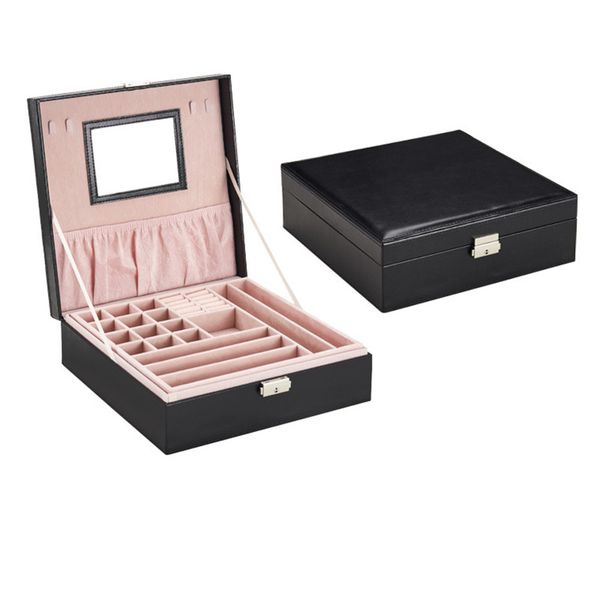 fashion jewelry box with mirror leather jewel case double layers storage box crocodile pattern leather jewelry holder for ring, Black;white
fashion jewelry box with mirror leather jewel case double layers storage box crocodile pattern leather jewelry holder for ring, Black;white