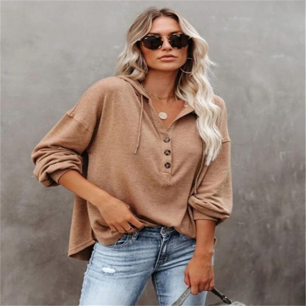 women hoodeis female button long sleeve hooded collar solid color loose sweatshirt elegant lady spring autumn clothing women's hoodies, Black
women hoodeis female button long sleeve hooded collar solid color loose sweatshirt elegant lady spring autumn clothing women's hoodies, Black