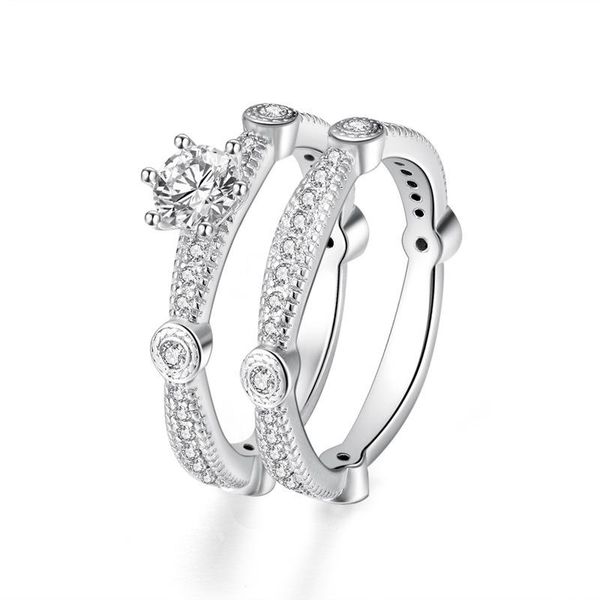 cluster rings 14k white gold double diamond ring for women zircon gemstone jewelry couple finger wedding party birthday gifts, Golden;silver
cluster rings 14k white gold double diamond ring for women zircon gemstone jewelry couple finger wedding party birthday gifts, Golden;silver