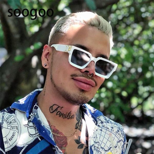 sunglasses vintage oversized frame thicken square sun glasses women 2021 fashion luxury designer for men shades, White;black
sunglasses vintage oversized frame thicken square sun glasses women 2021 fashion luxury designer for men shades, White;black
