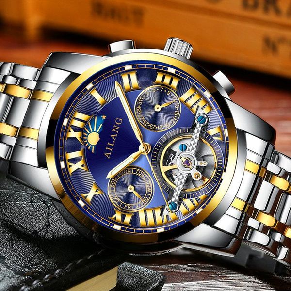 wristwatches roman dial automatic mechanical watch sports tourbillon men's waterproof, Slivery;brown
wristwatches roman dial automatic mechanical watch sports tourbillon men's waterproof, Slivery;brown