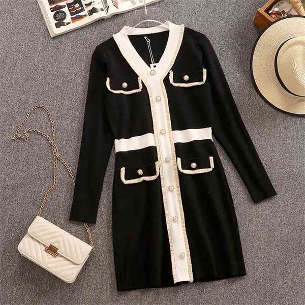 autumn elegant women long sleeves v neck patchwork knitted dress female casual dresses a1799 210519, Black;gray
autumn elegant women long sleeves v neck patchwork knitted dress female casual dresses a1799 210519, Black;gray