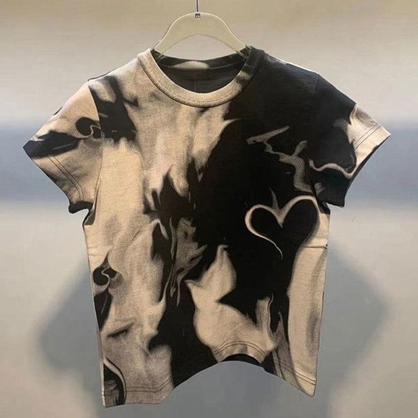 women's t-shirt 2021 spring and summer round neck tie dyed short female street dance high waist leisure sleeve top, White
women's t-shirt 2021 spring and summer round neck tie dyed short female street dance high waist leisure sleeve top, White