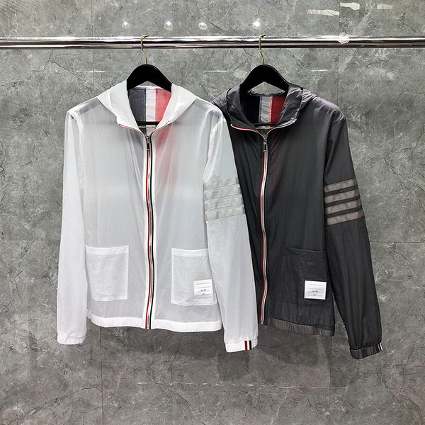 back stripes designer men's jackets summer sunproof transparent bomber jacket thin women's hooded thin windbreaker quick dry uv su, Black;brown
back stripes designer men's jackets summer sunproof transparent bomber jacket thin women's hooded thin windbreaker quick dry uv su, Black;brown