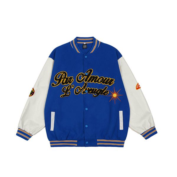 trendy letter embroidered baseball suit men's ins high street trendy brand loose stand collar contrast et, Black;brown
trendy letter embroidered baseball suit men's ins high street trendy brand loose stand collar contrast et, Black;brown