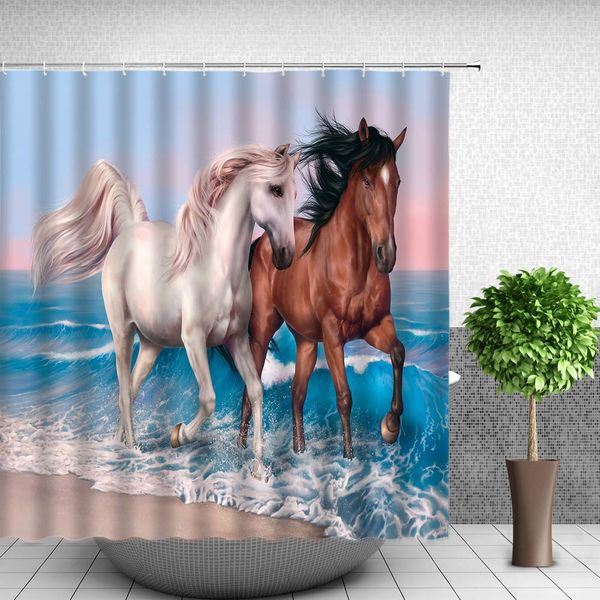 horse shower curtain ocean beach bathroom curtain fabric polyester bathroom accessories with hooks
horse shower curtain ocean beach bathroom curtain fabric polyester bathroom accessories with hooks