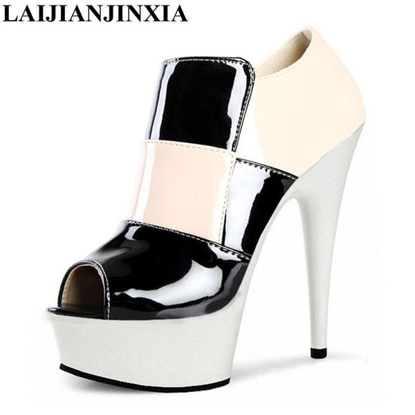 dress shoes laijianjinxia open toe for women spike 15cm high heels platform pumps patent leather gothic runway, Black
dress shoes laijianjinxia open toe for women spike 15cm high heels platform pumps patent leather gothic runway, Black