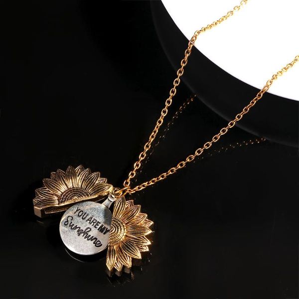 pendant necklaces 2021 open locket necklace gold silver color engraved sunflower you are my sunshine unique party jewelry gift 
pendant necklaces 2021 open locket necklace gold silver color engraved sunflower you are my sunshine unique party jewelry gift