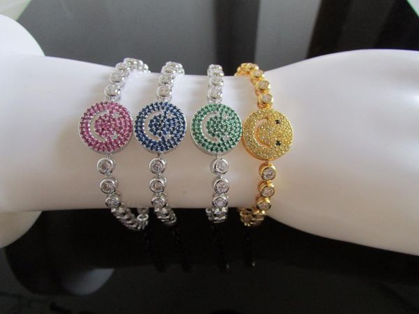 beautiful colorful zirconia boy girl smile charm bracelet with clear crystal cz for women trendy jewelry link, chain, Black
beautiful colorful zirconia boy girl smile charm bracelet with clear crystal cz for women trendy jewelry link, chain, Black