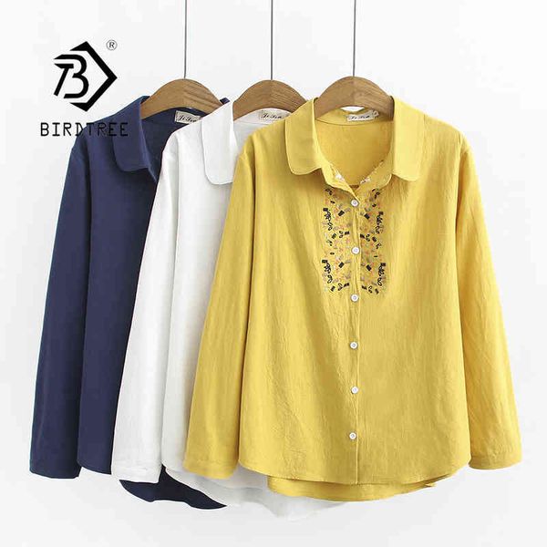 autumn women floral embroidery pockets cotton white shirt long sleeve casual blouse plus size 4xl feminina blusa t06616f 210430
autumn women floral embroidery pockets cotton white shirt long sleeve casual blouse plus size 4xl feminina blusa t06616f 210430