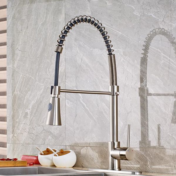 kitchen faucets brushed nickle faucet and cold water with round cover plate mixer
kitchen faucets brushed nickle faucet and cold water with round cover plate mixer