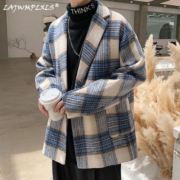 men's wool & blends 2021 autumn winter jacket men casual jackets man loose oversized plaid coat, Black
men's wool & blends 2021 autumn winter jacket men casual jackets man loose oversized plaid coat, Black
