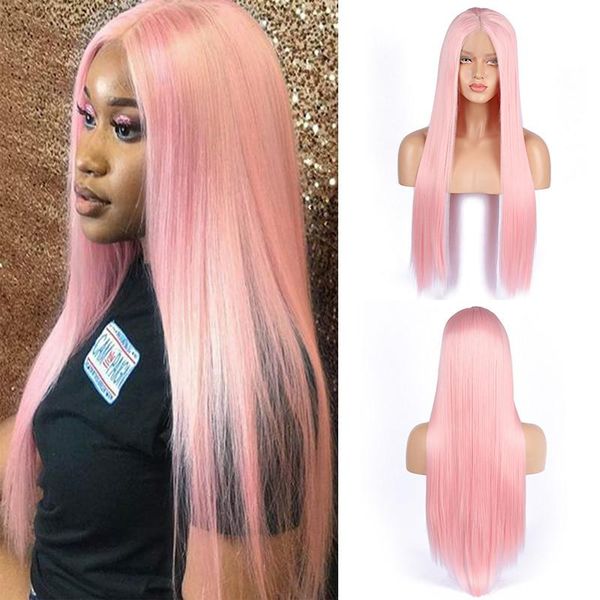synthetic wigs long silky straight lace front pink color cosplay wig for women high temperature fiber natural hairline, Black
synthetic wigs long silky straight lace front pink color cosplay wig for women high temperature fiber natural hairline, Black